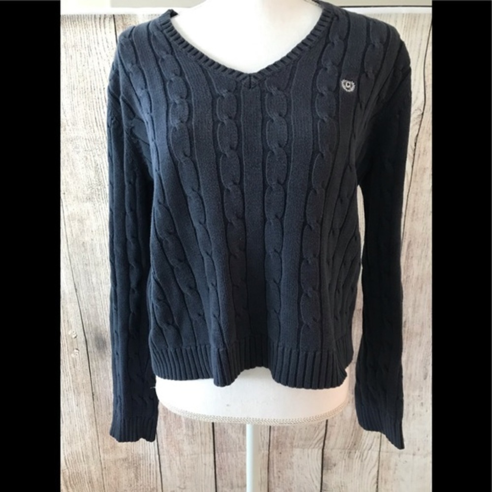 CHAPS Sweater Navy‎ Blue ( Large)